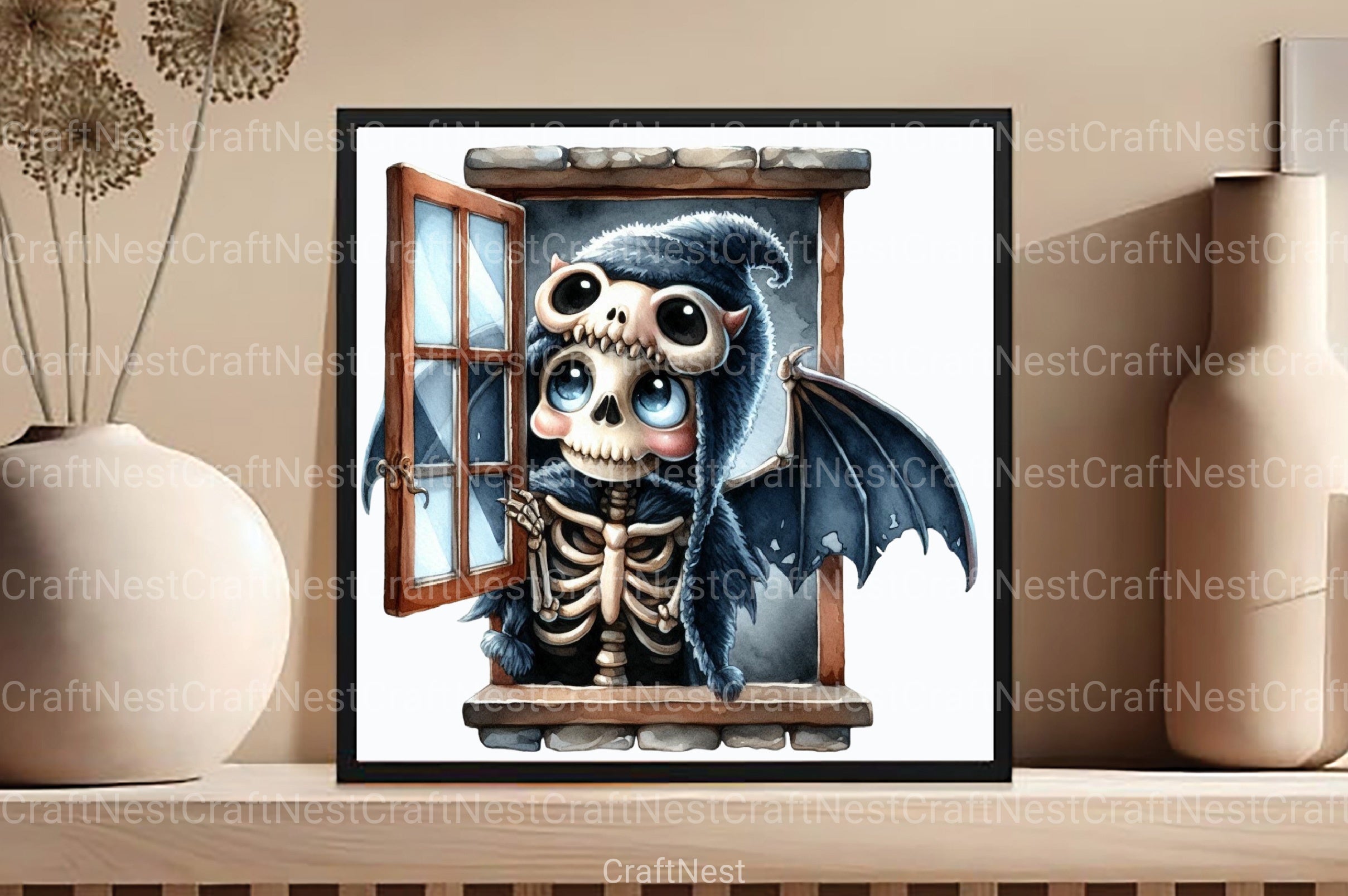 Funny Skeleton Peeking Clipart Bundle 4 - CraftNest - Digital Crafting and Art