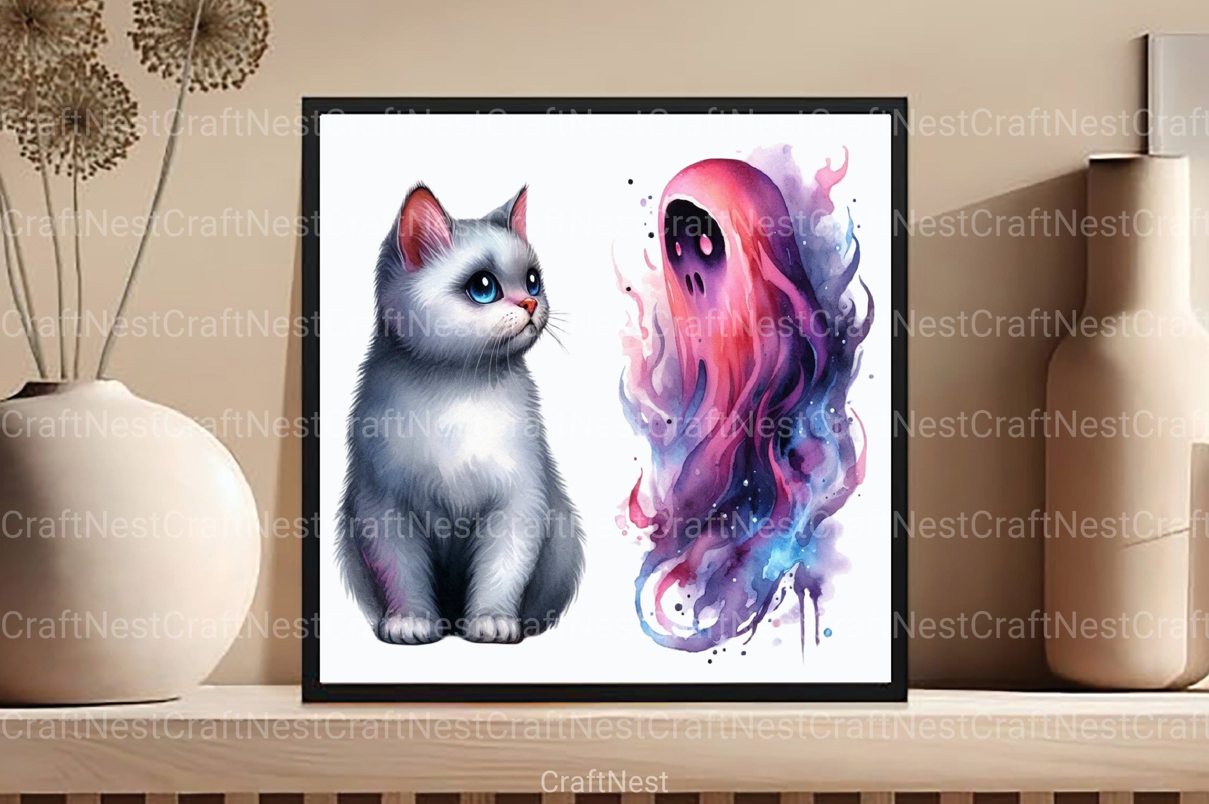 Halloween Cat & Ghost Clipart Bundle - CraftNest - Digital Crafting and Art