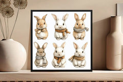Cartoon Rabbit Clipart Bundle - CraftNest - Digital Crafting and Art