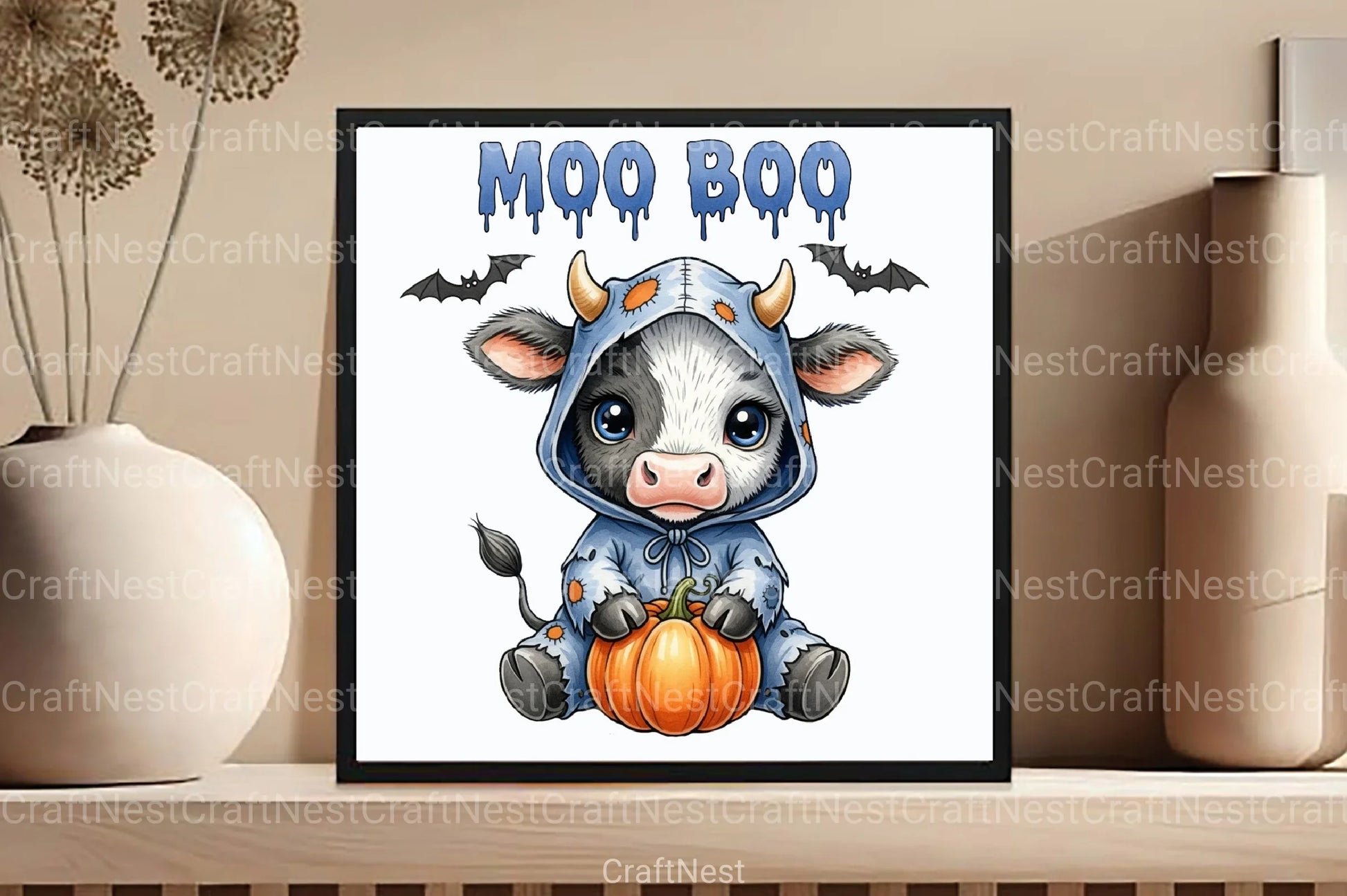 Moo Boo Halloween Cow Clipart Bundle - CraftNest - Digital Crafting and Art
