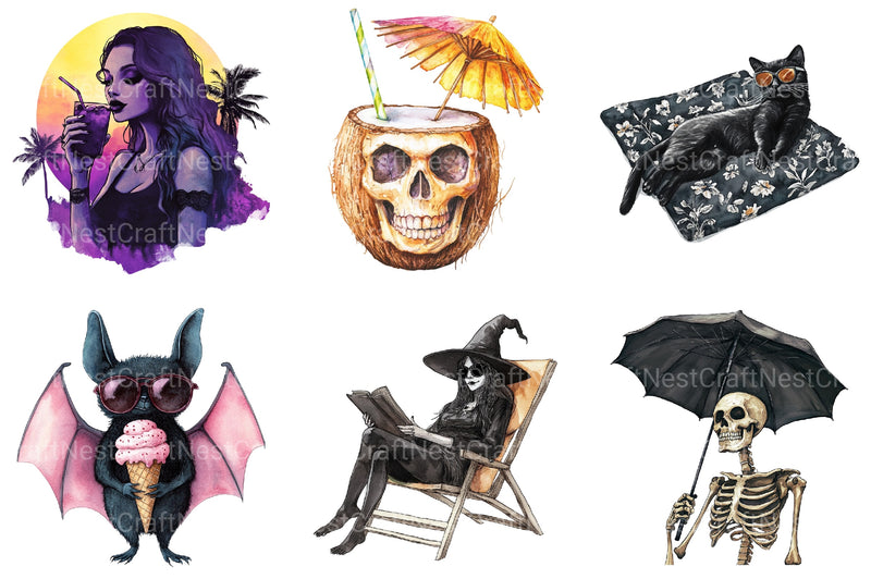 Gothic Summer Clipart Bundle 3 - CraftNest - Digital Crafting and Art
