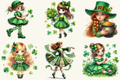 St Patrick's Girl Clipart Bundle - CraftNest - Digital Crafting and Art