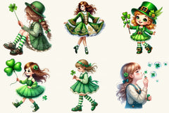 St Patrick's Girl Clipart Bundle - CraftNest - Digital Crafting and Art