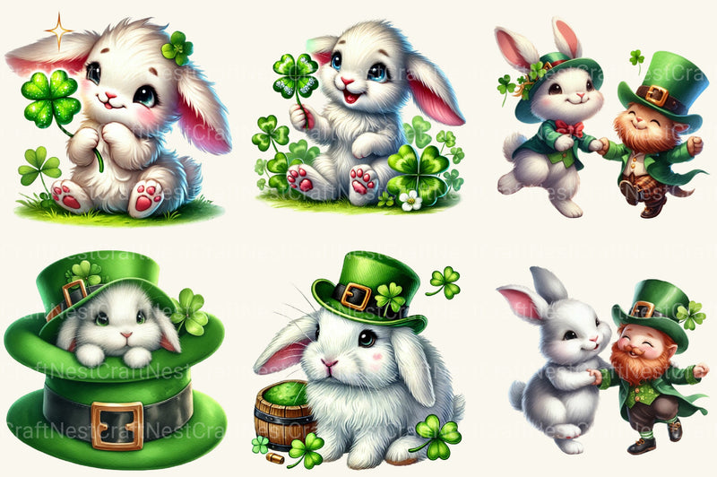 St Patrick's Bunny Clipart Bundle - CraftNest - Digital Crafting and Art
