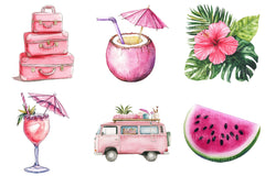 Pink Summer Clipart Bundle 2 - CraftNest - Digital Crafting and Art