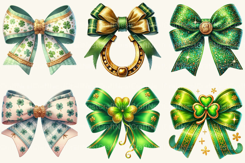 St Patrick's Bow Clipart Bundle - CraftNest - Digital Crafting and Art