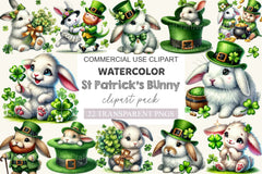 St Patrick's Bunny Clipart Bundle - CraftNest - Digital Crafting and Art