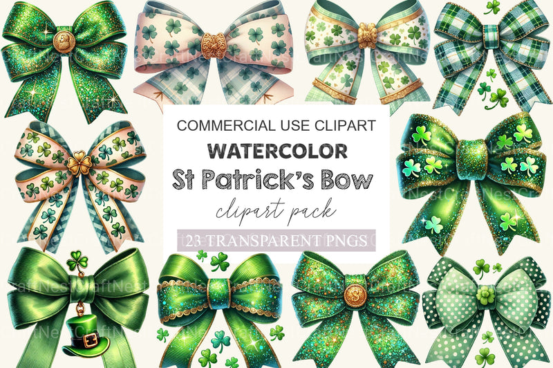 St Patrick's Bow Clipart Bundle - CraftNest - Digital Crafting and Art