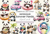 Summer Panda Clipart Bundle