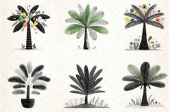 Tropical Palm Trees Clipart Bundle - CraftNest - Digital Crafting and Art