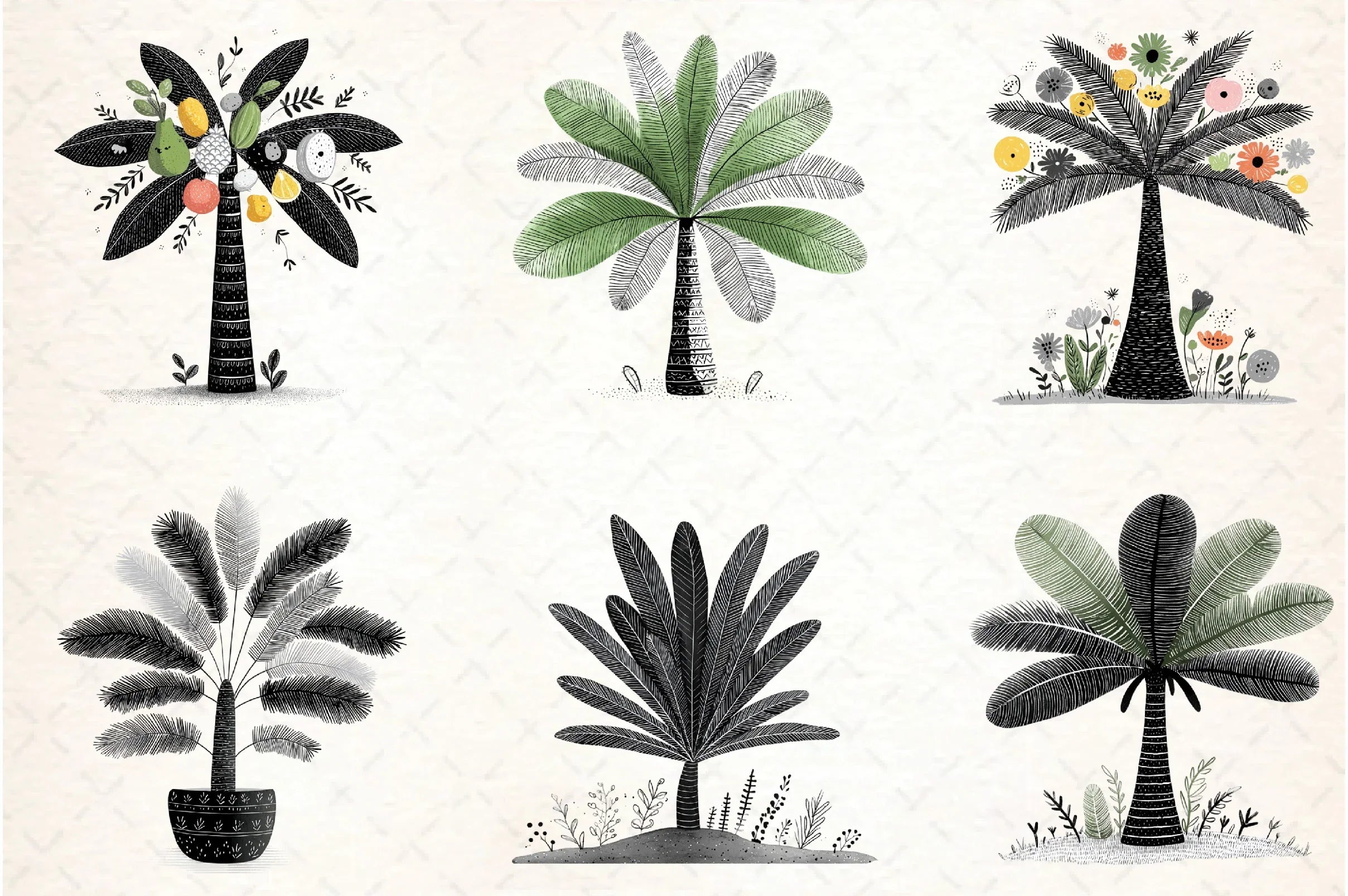 Tropical Palm Trees Clipart Bundle - CraftNest - Digital Crafting and Art