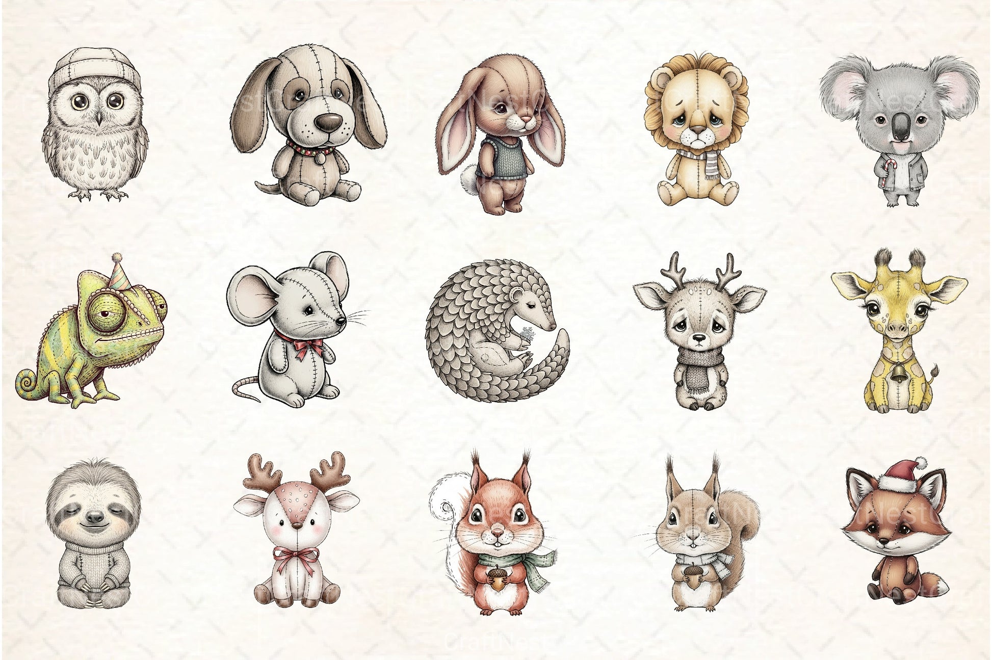 Christmas Animal Clipart Bundle 1 - CraftNest - Digital Crafting and Art