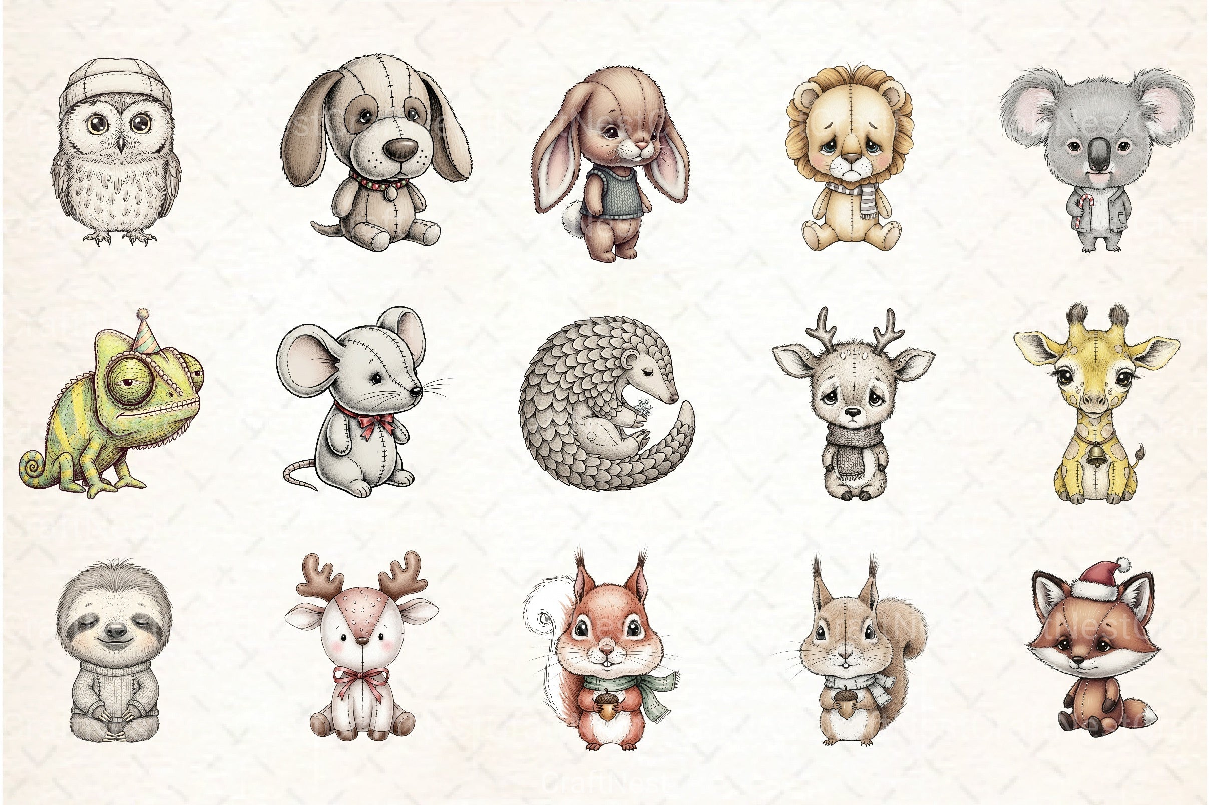 Christmas Animal Clipart Bundle 1 - CraftNest - Digital Crafting and Art