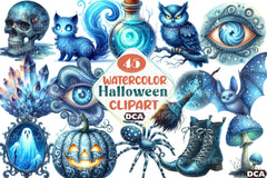 Blue Halloween Clipart Bundle 4 - CraftNest - Digital Crafting and Art