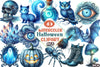 Blue Halloween Clipart Bundle 4