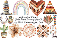 Boho Tribal Elements Clipart Bundle 4 - CraftNest - Digital Crafting and Art