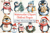 Winter Penguin Christmas Clipart Bundle 4