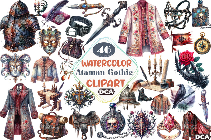 Ataman Gothic Clipart Bundle - CraftNest - Digital Crafting and Art