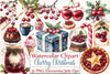 Midnight Cherry Christmas Clipart Bundle 4