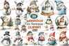 Cute Snowman Christmas Clipart Bundle 23