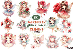 Flower Glitter Fairy Clipart Bundle - CraftNest - Digital Crafting and Art