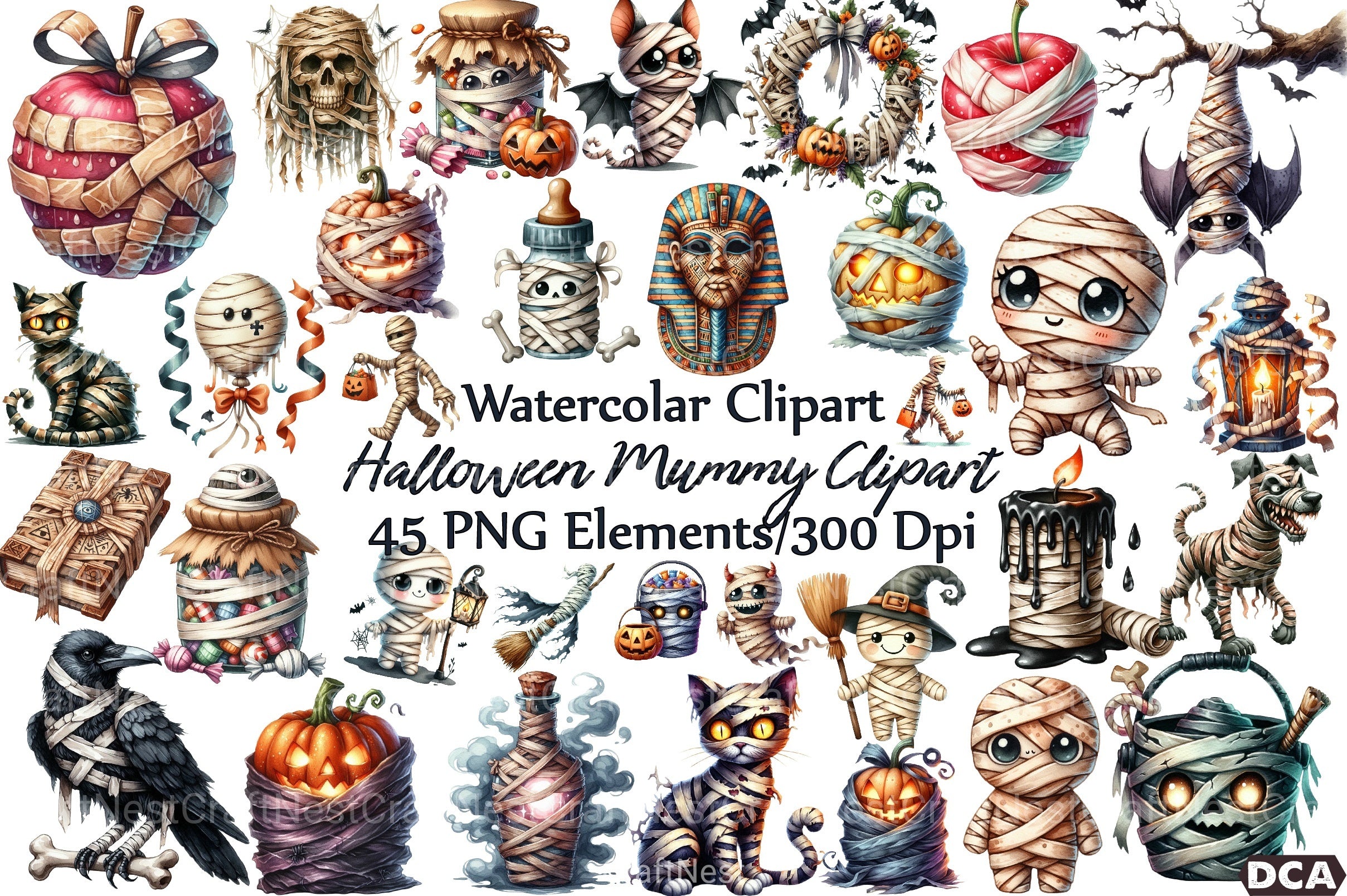 Halloween Mummy Clipart Bundle 99 - CraftNest - Digital Crafting and Art