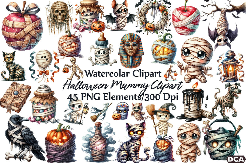 Halloween Mummy Clipart Bundle 99 - CraftNest - Digital Crafting and Art