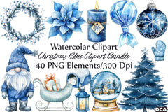 Christmas Blue Clipart Bundle - CraftNest - Digital Crafting and Art