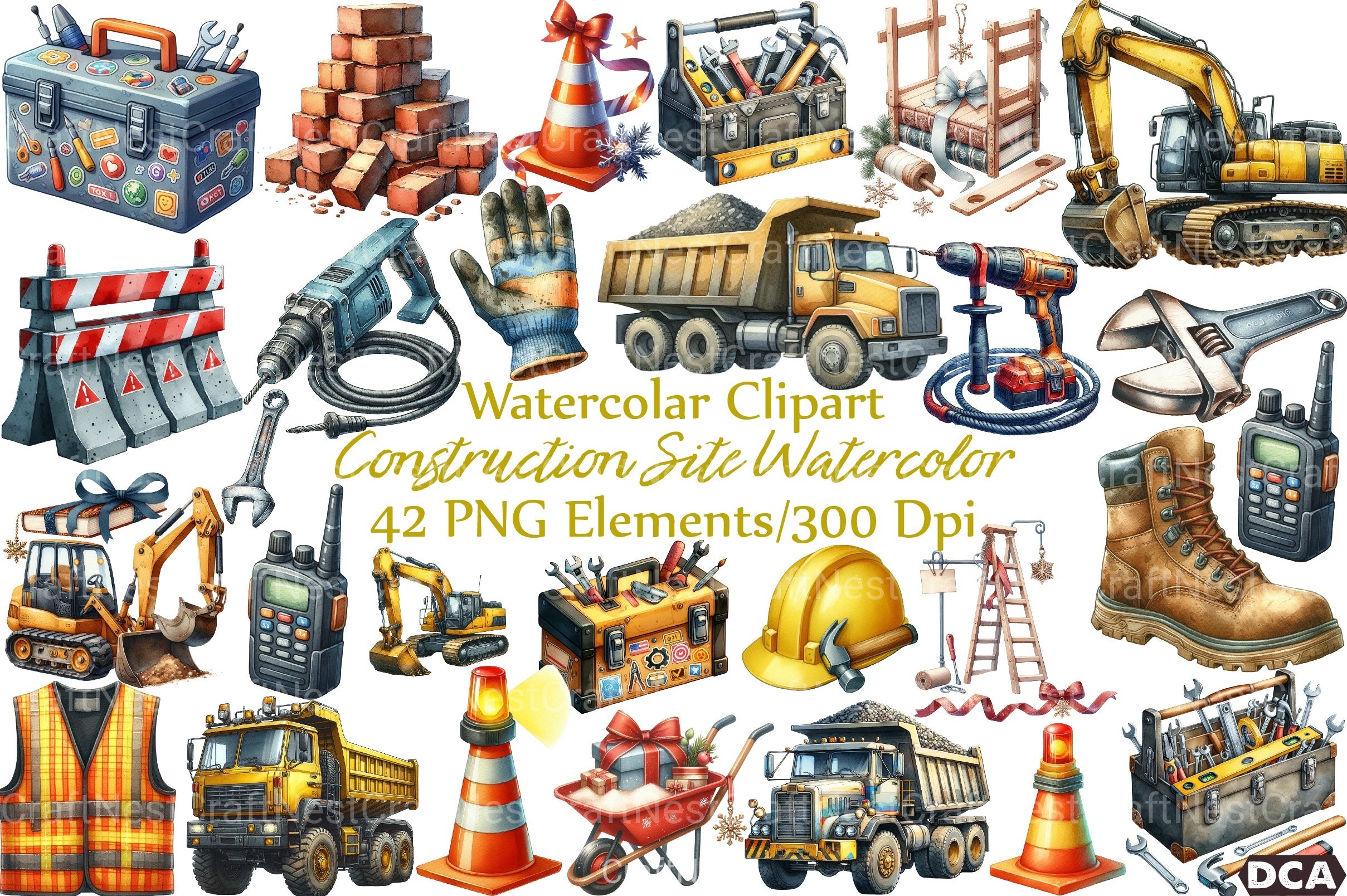 Construction Site Clipart Bundle - CraftNest - Digital Crafting and Art
