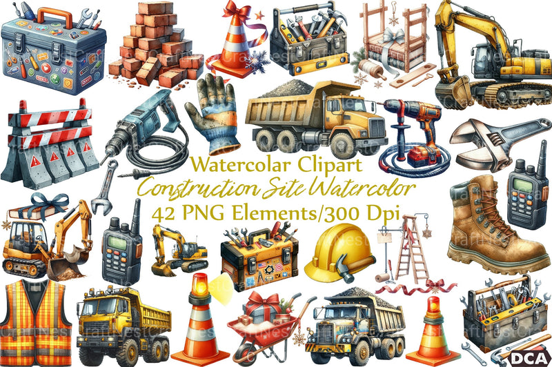 Construction Site Clipart Bundle - CraftNest - Digital Crafting and Art