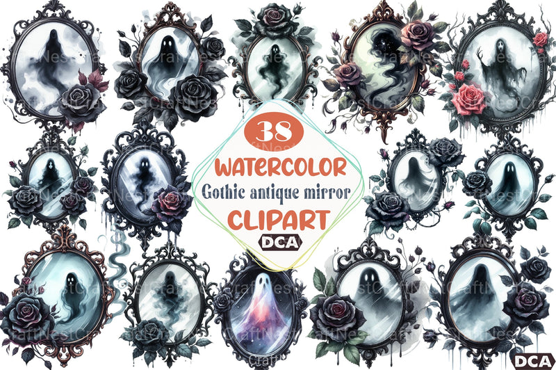 Gothic Antique Mirror Clipart Bundle - CraftNest - Digital Crafting and Art
