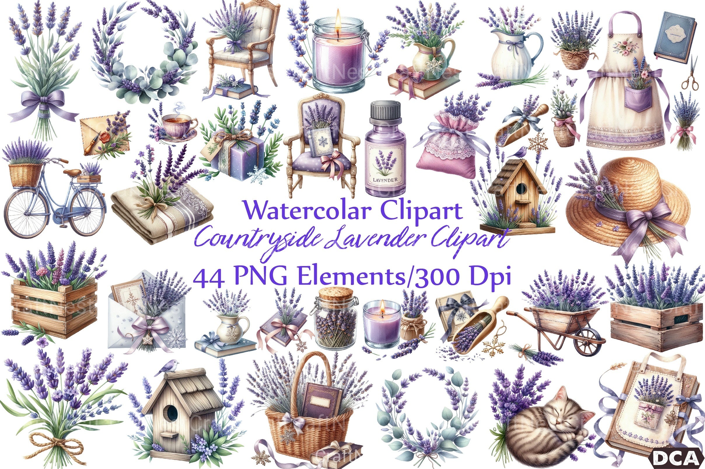 Countryside Lavender Clipart Bundle 102 - CraftNest - Digital Crafting and Art