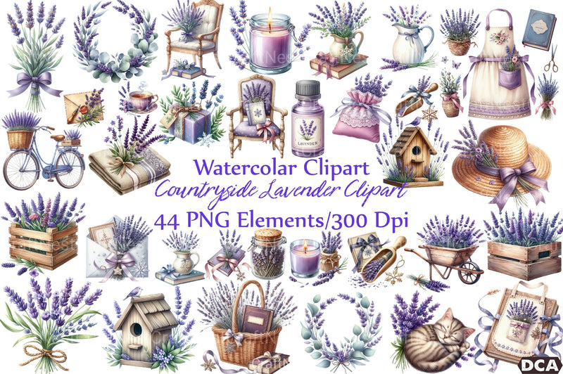 Countryside Lavender Clipart Bundle 102 - CraftNest - Digital Crafting and Art