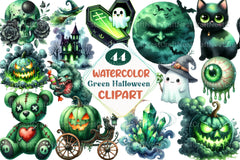 Green Halloween Clipart Bundle 5 - CraftNest - Digital Crafting and Art