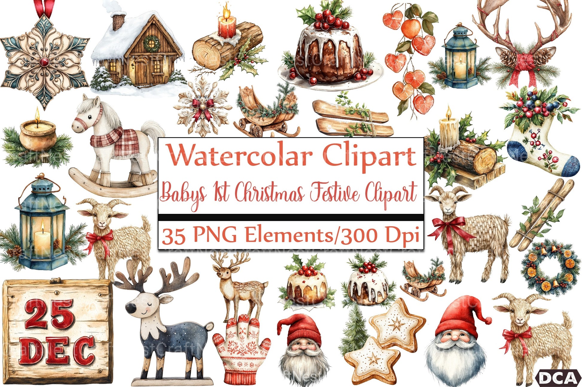 Baby's First Christmas Festive Clipart Bundle - CraftNest - Digital Crafting and Art