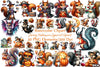 Funny Halloween Squirrel Clipart Bundle