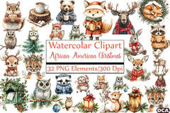 African American Christmas Clipart Bundle - CraftNest - Digital Crafting and Art
