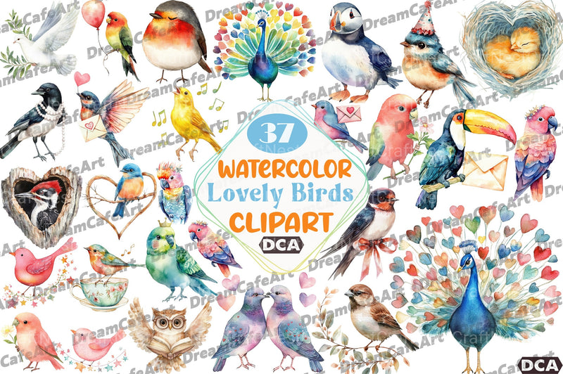 Lovely Birds Clipart Bundle - CraftNest - Digital Crafting and Art