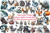 Halloween Skeleton Animals Clipart Bundle