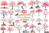 Japanese Cherry Blossom Tree Clipart Bundle