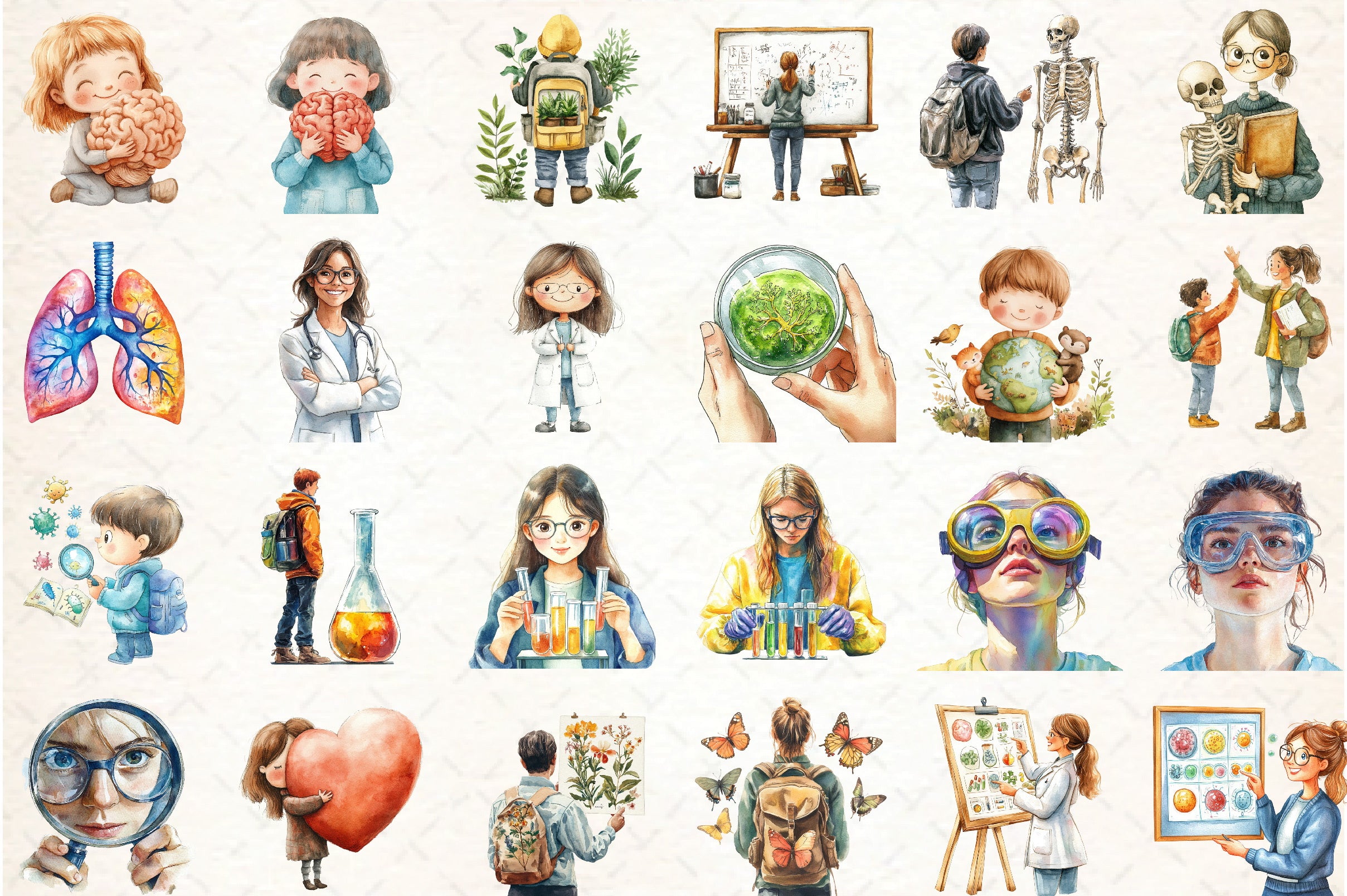 Funny Biology Classroom Clipart Bundle