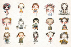 Flower Girls Clipart Bundle - CraftNest - Digital Crafting and Art