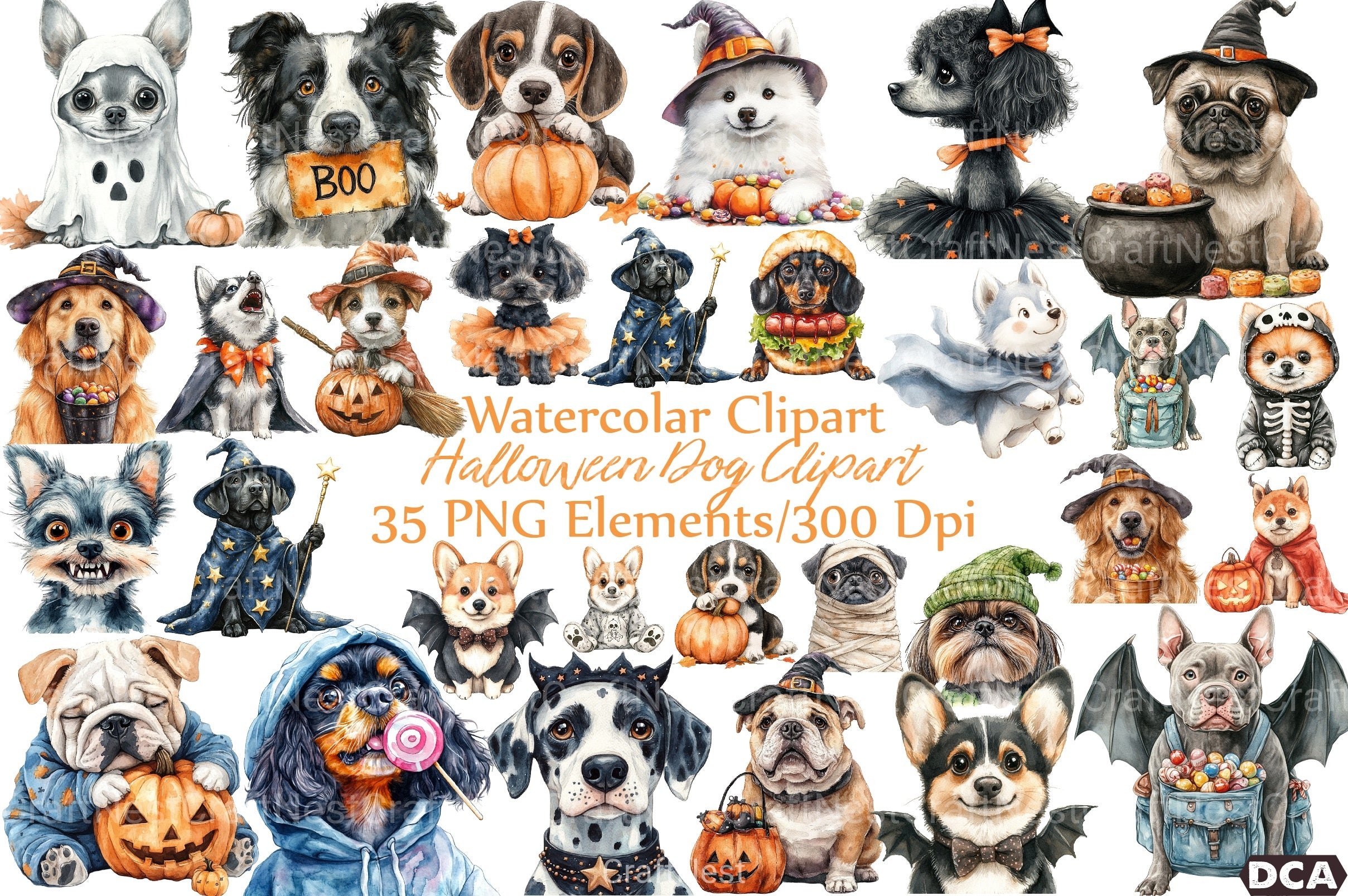 Halloween Dog Clipart Bundle 44 - CraftNest - Digital Crafting and Art