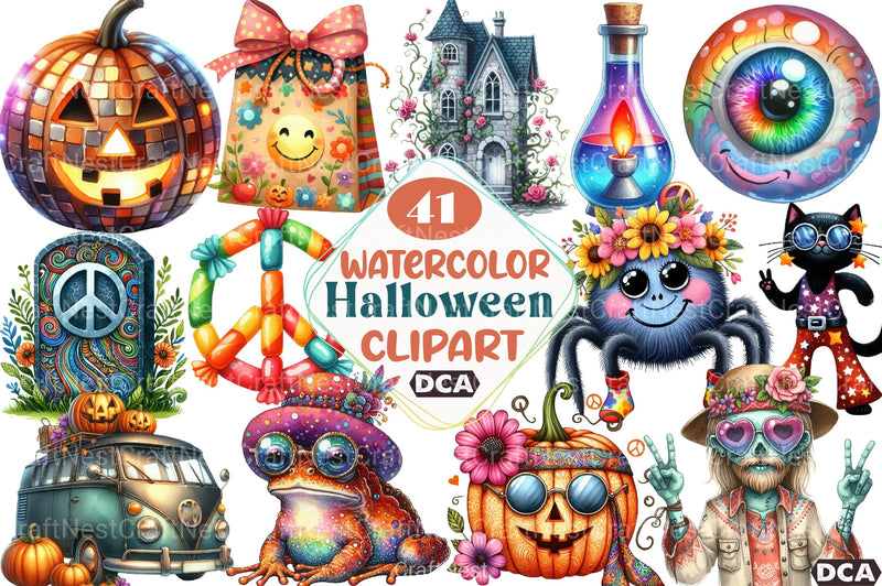 Groovy Halloween Clipart Bundle 25 - CraftNest - Digital Crafting and Art