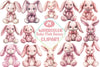 Boho Pink Bunny Clipart Bundle
