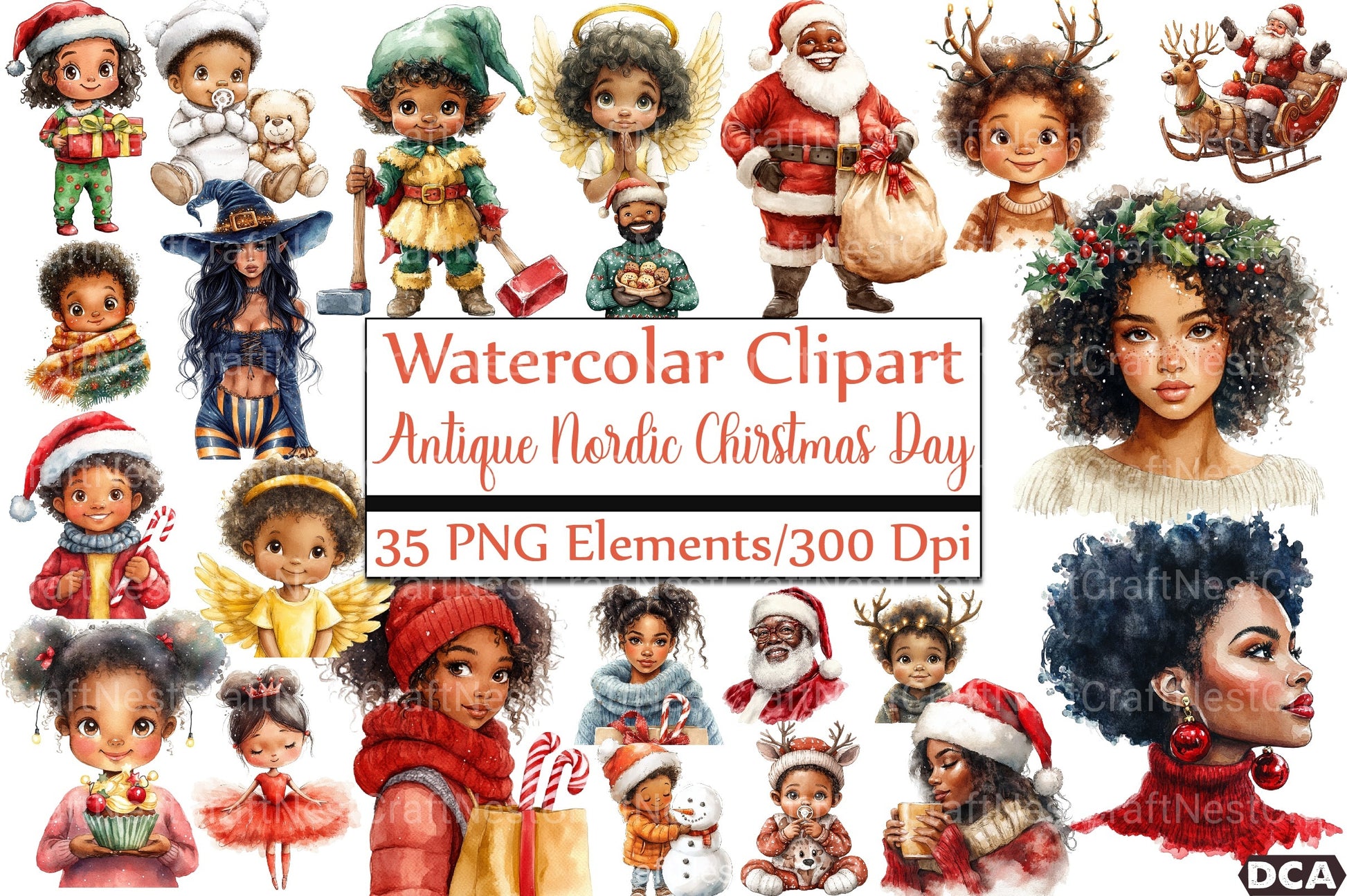 Antique Nordic Christmas Clipart Bundle - CraftNest - Digital Crafting and Art