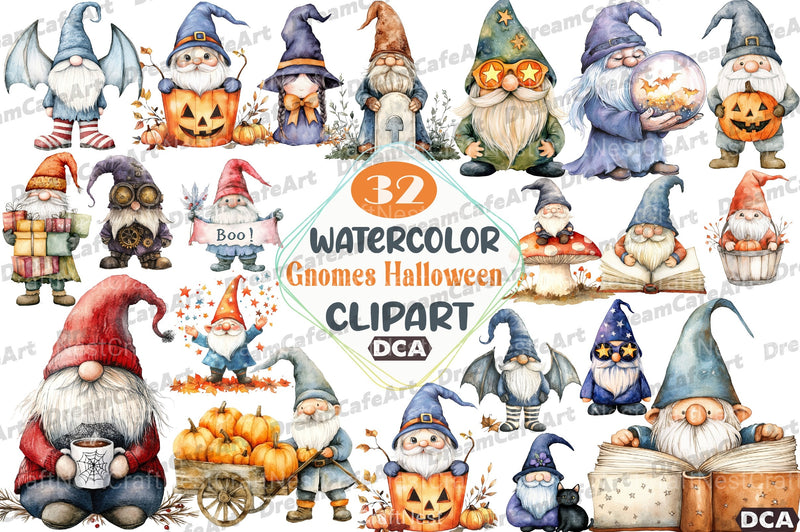 Gnomes Halloween Clipart Bundle - CraftNest - Digital Crafting and Art