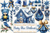 Navy Blue Christmas Clipart Bundle