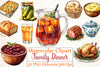 Thanksgiving Family Dinner Clipart Bundle