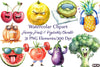 Funny Fruits & Vegetables Clipart Bundle 1
